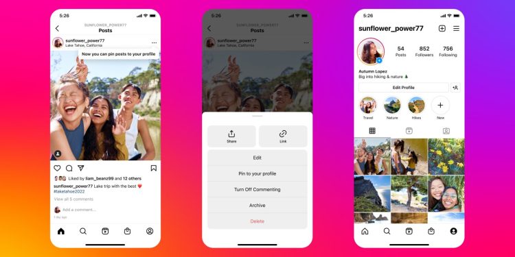 Instagram ahora te permite fijar hasta tres publicaciones en tu perfil