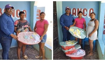 Precandidato a diputado Víctor Mateo entrega canastillas a embarazadas en Las Minas de Barahona