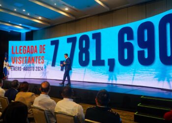 Han llegado 7.8 millones de visitantes al mes agosto al país