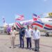 Ministro Collado le da salida al primer vuelo de Arajet a Puerto Rico