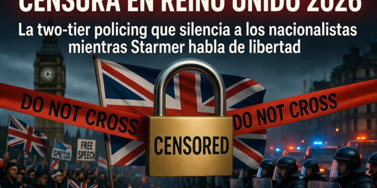 Censura en Reino Unido 2026: La “two-tier policing” que silencia a los nacionalistas mientras el Gobierno de Starmer mira hacia otro lado