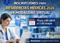 Salud Pública abre inscripciones para residencias médicas 2026 en modalidad virtual