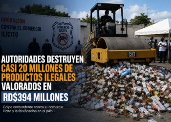Autoridades destruyen casi 20 millones de productos ilegales valorados en RD$394 millones
