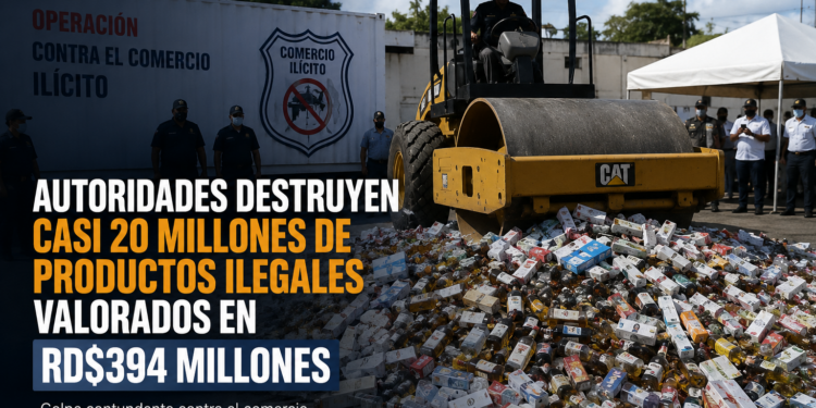 Autoridades destruyen casi 20 millones de productos ilegales valorados en RD$394 millones
